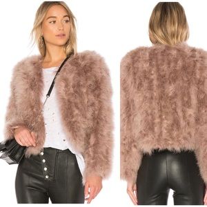 NWT!! LaMarque Deora 100% Turkey Feather Jacket in Dusty Rose Pink Color - Sz M